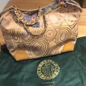 Italian leather painted purse